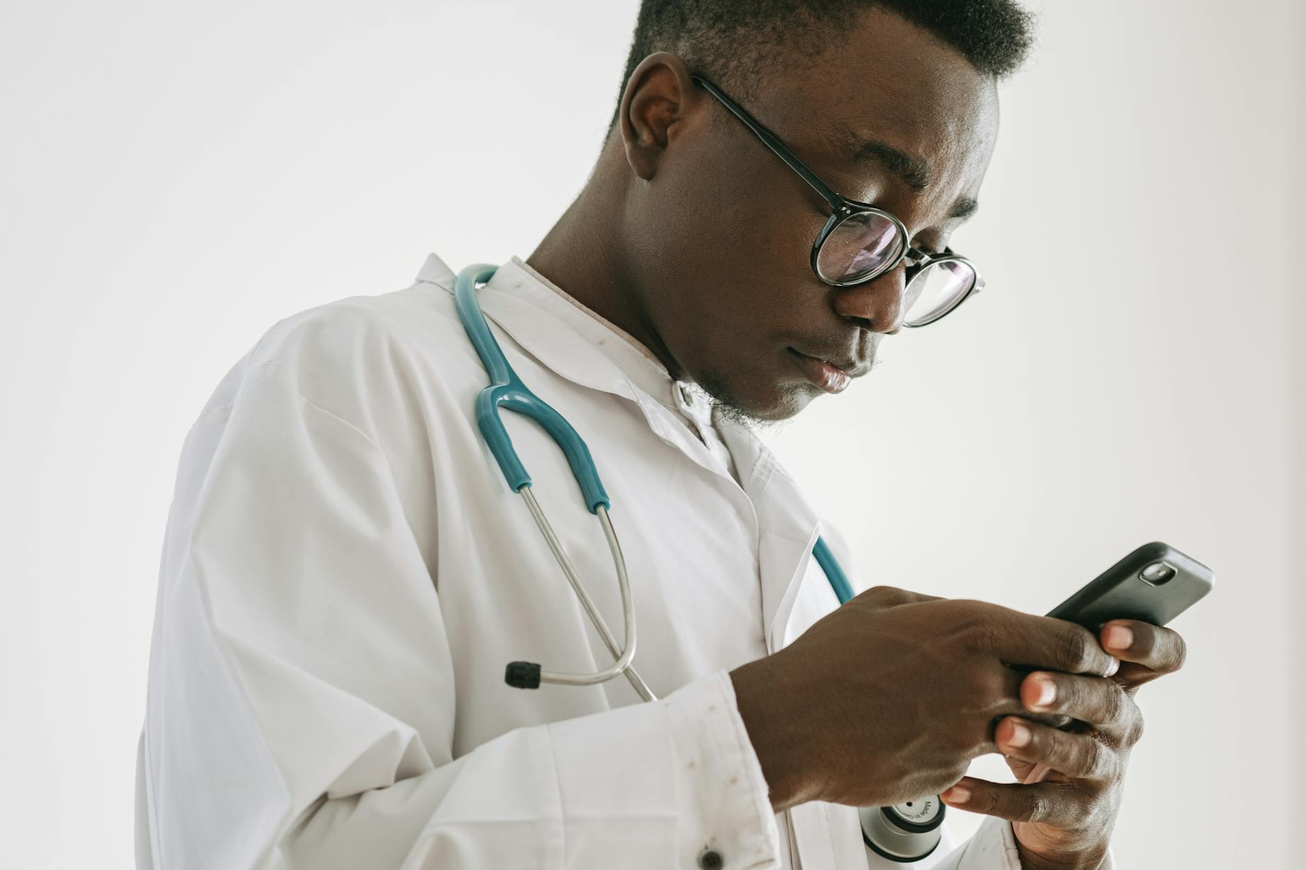Doctor using a phone